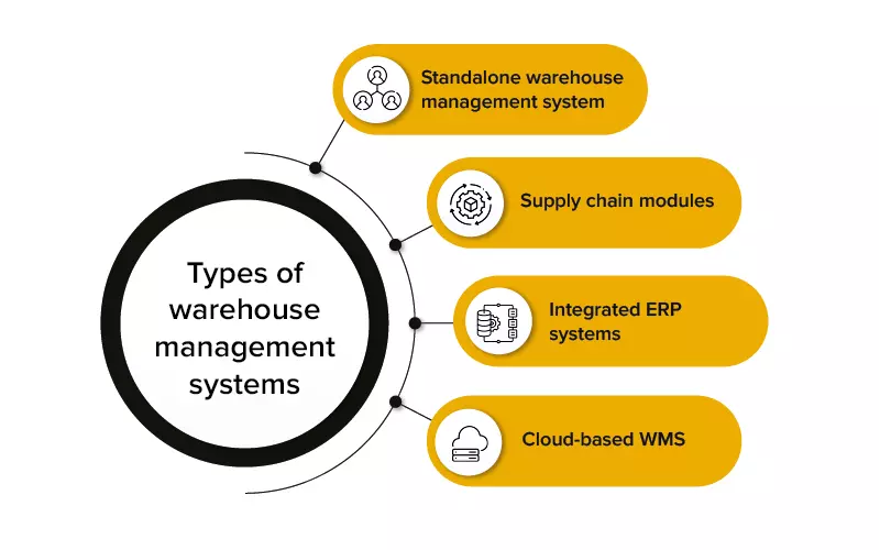 4 Types Of Warehouse Management Systems Contrast Review Vector