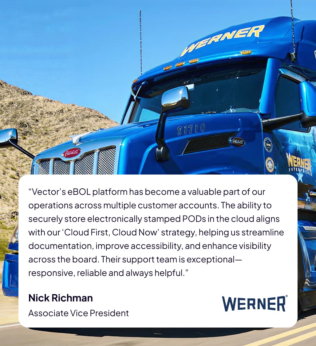 Connect+ Carrier Network testimonial from Nick Richman—Werner.